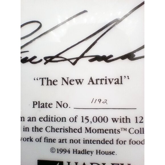 Steve Hanks "The New Arrival" Collector Plate 1994 Hadley House Limited Edition - Picture 10 of 14